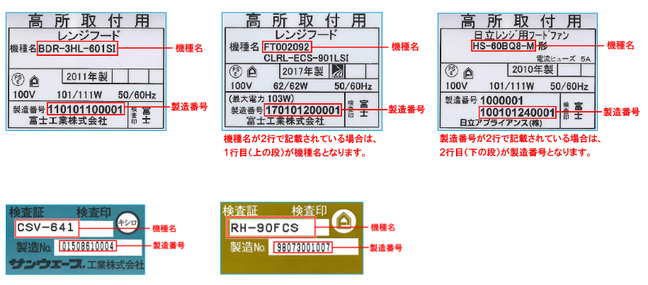 よくわかる機種の調べ方