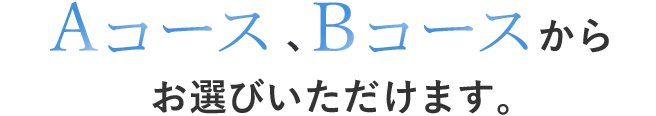 Aコース、Bコースからお選びいただけます。